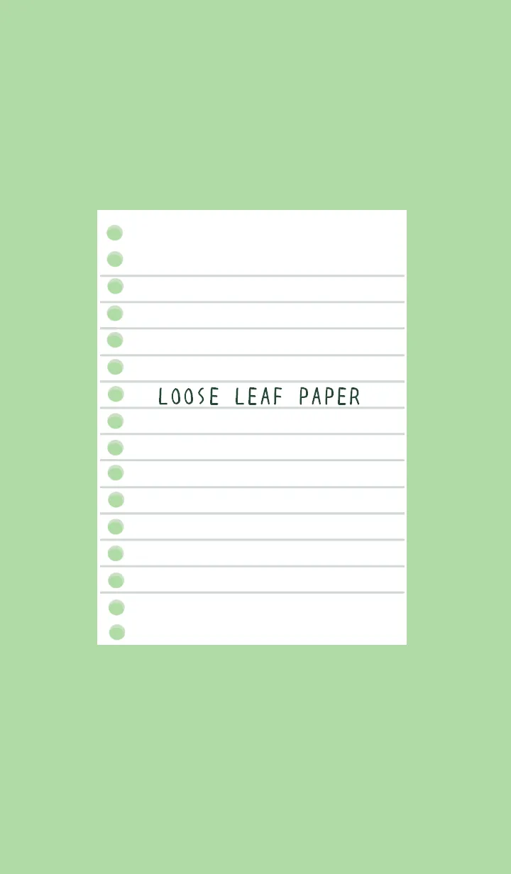 [LINE着せ替え] ルーズリーフの着せかえ/ライトグリーンの画像1