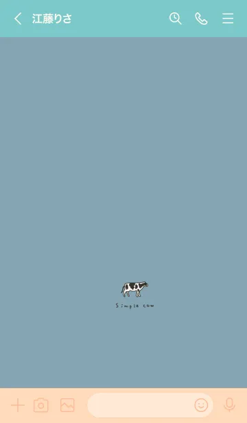 [LINE着せ替え] 牛。牛。ブルーベージュ。ミルク。の画像3