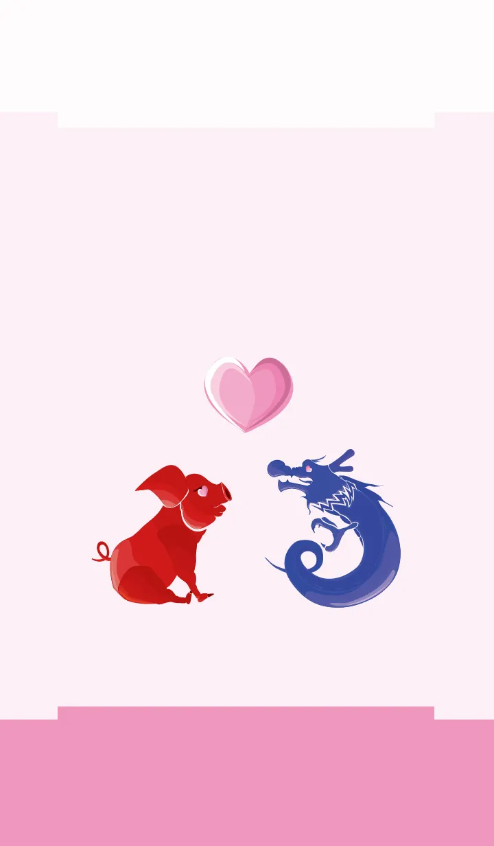 [LINE着せ替え] ekst Red（Pig）Love Blue（Dragon）の画像1