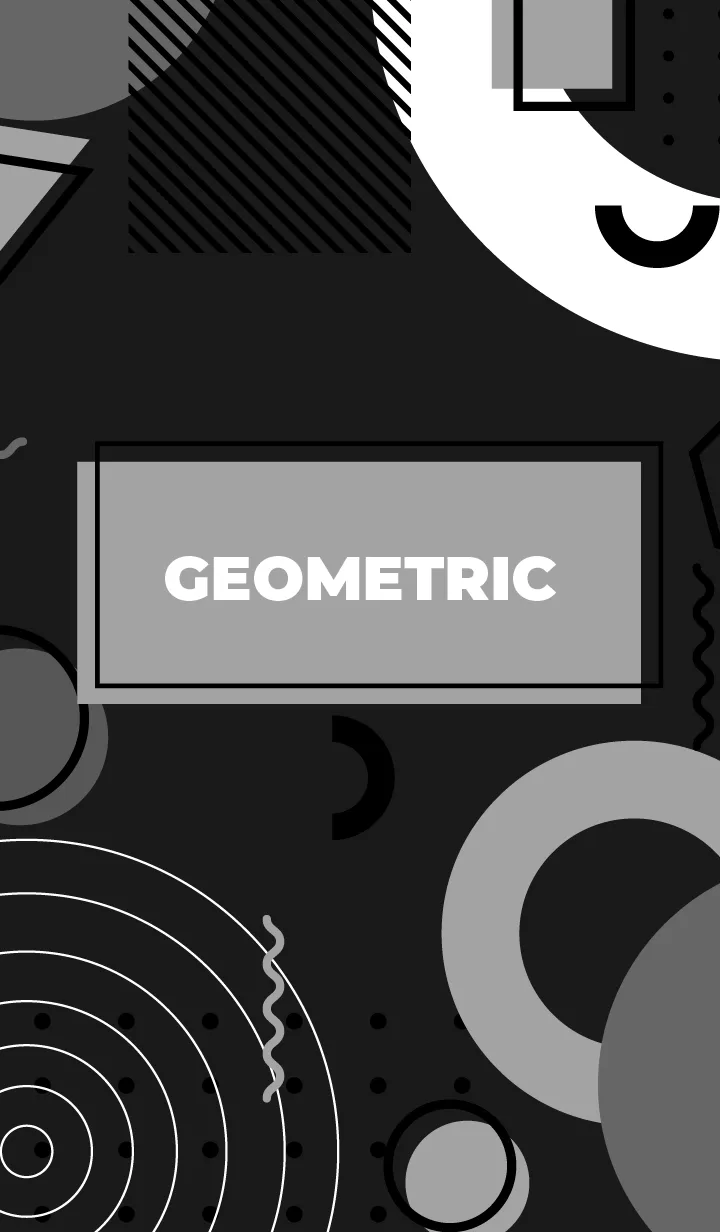 [LINE着せ替え] Fun Geometric Blackの画像1