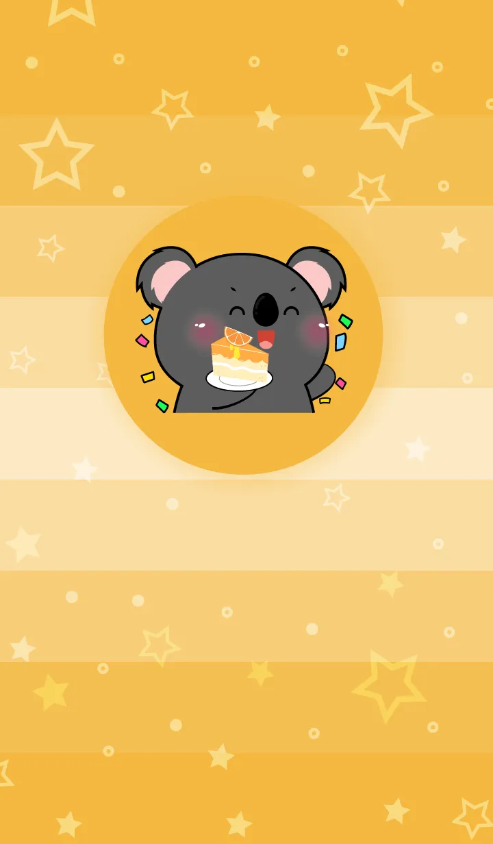 [LINE着せ替え] Simple Black Koala Love Orange  (JP)の画像1