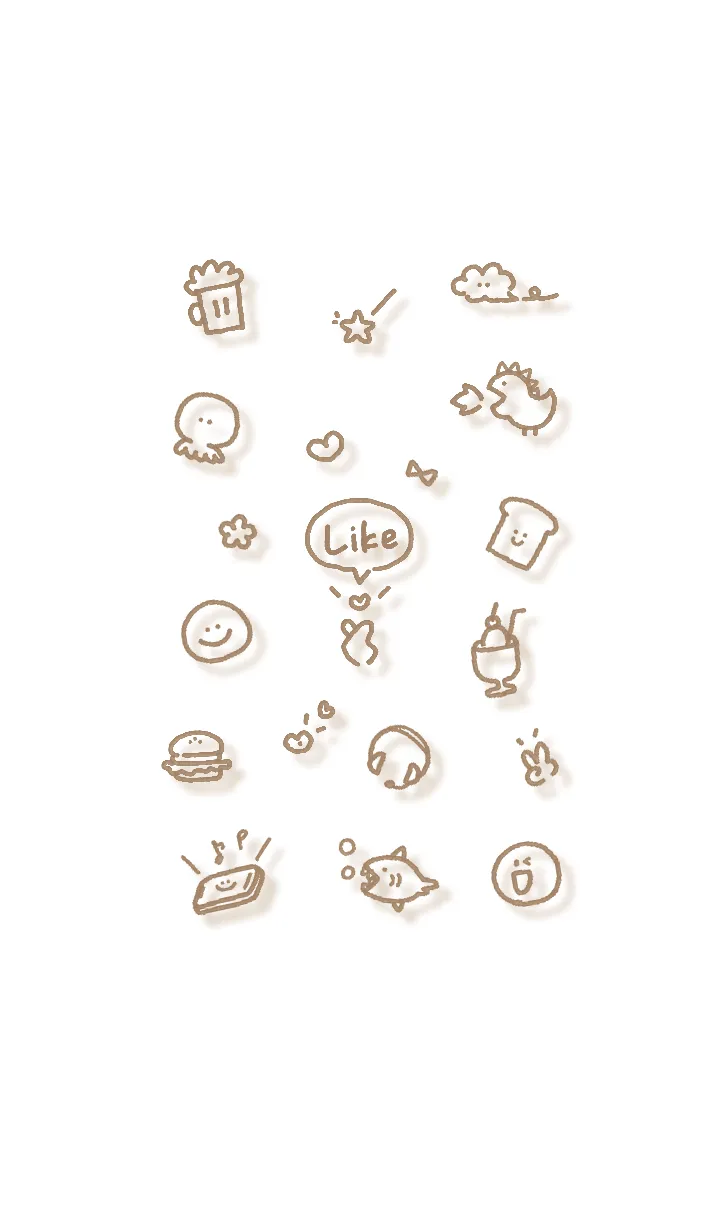 [LINE着せ替え] シンプルアイコン12♬ブラウン02_1の画像1