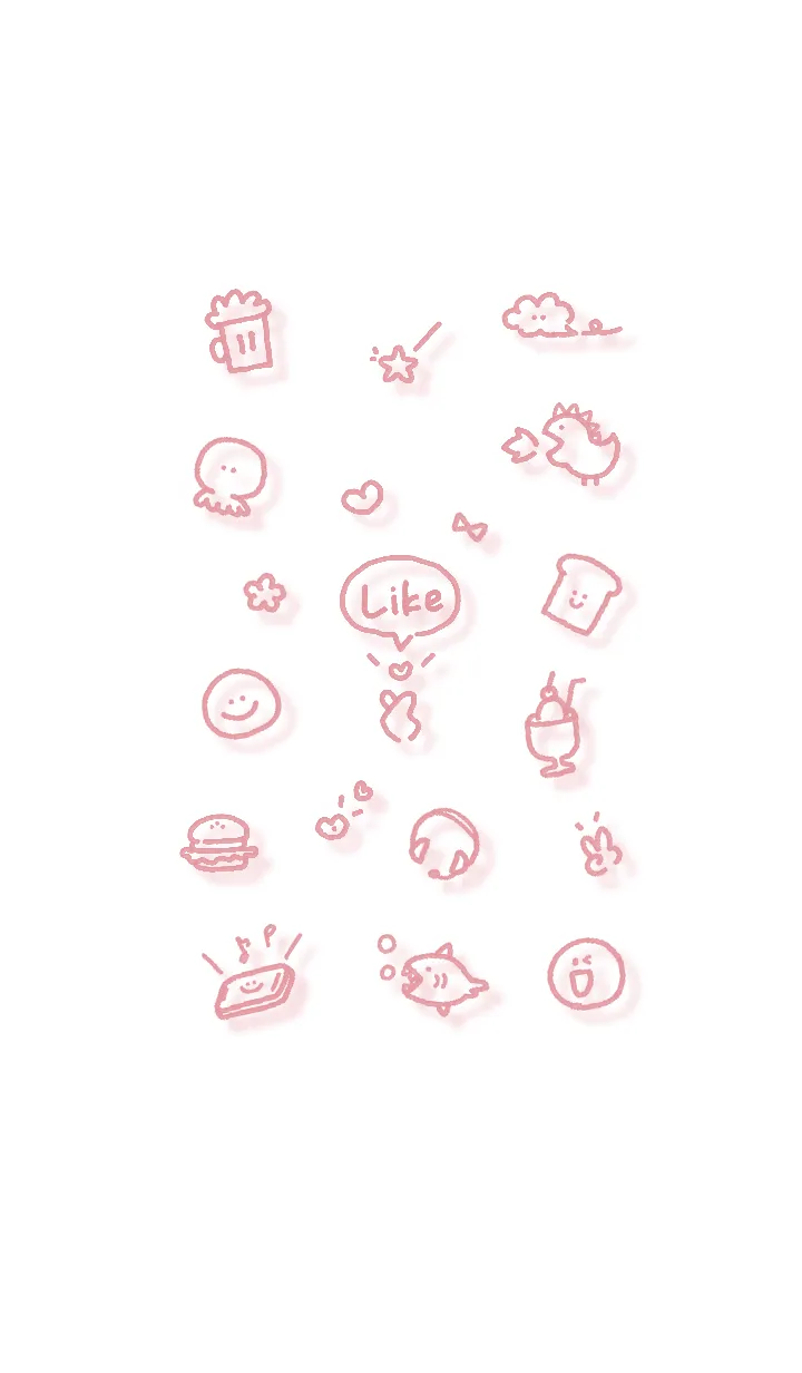 [LINE着せ替え] シンプルアイコン12♬ピンク06_1の画像1