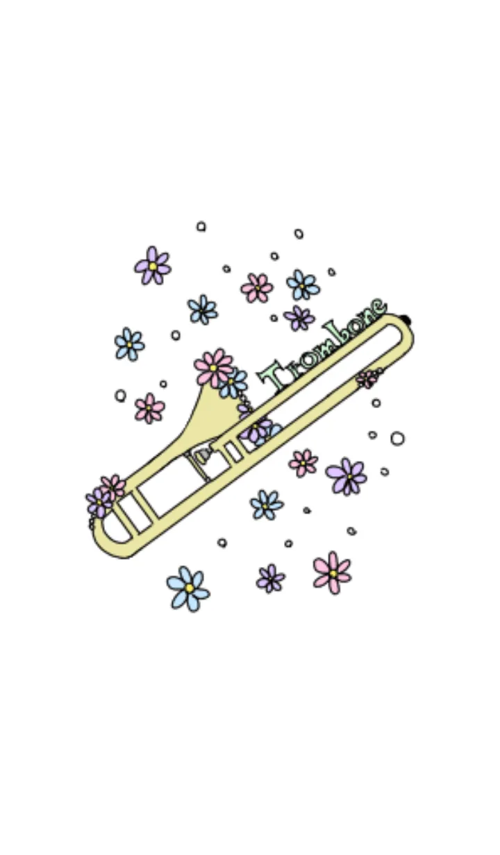 [LINE着せ替え] トロンボーンとお花の画像1