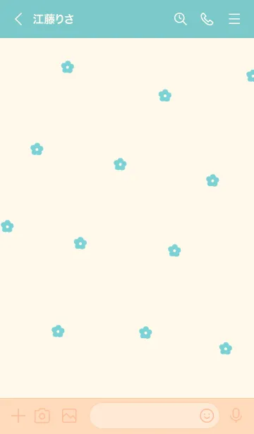 [LINE着せ替え] flower pattern #ivorygreenの画像3