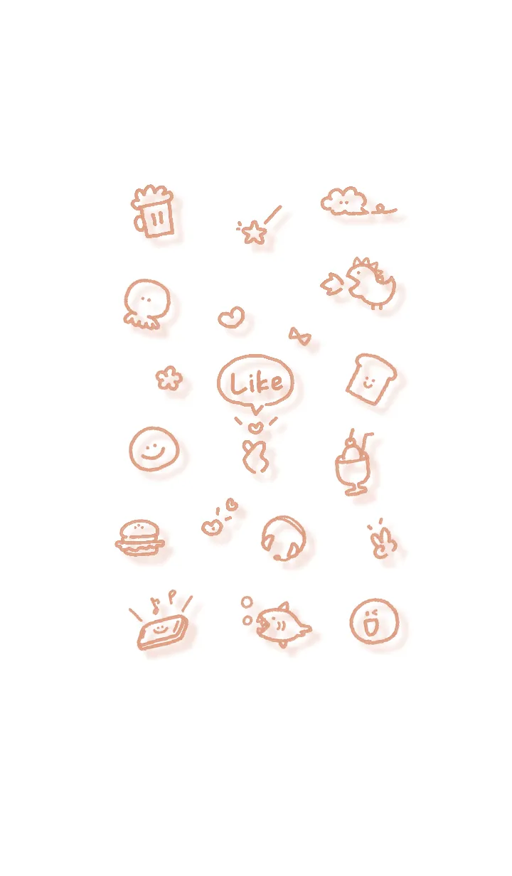 [LINE着せ替え] シンプルアイコン12♬オレンジ08_1の画像1