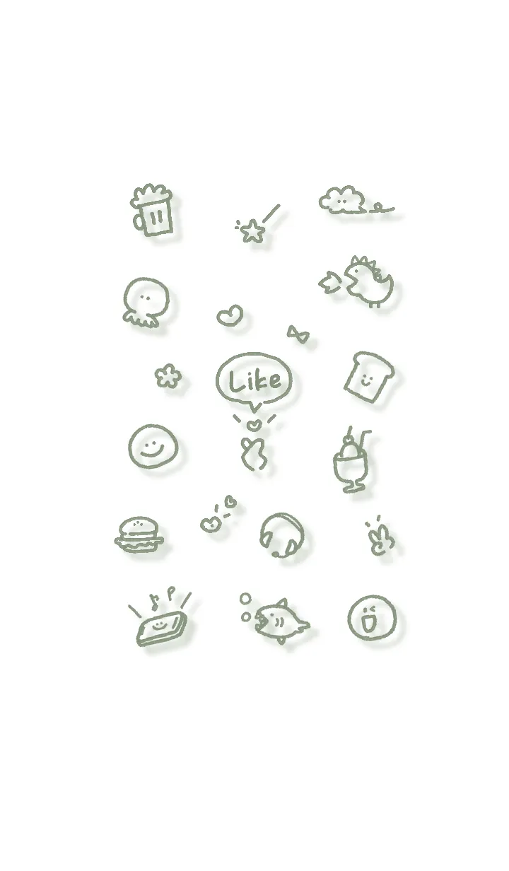 [LINE着せ替え] シンプルアイコン12♬グリーン10_1の画像1