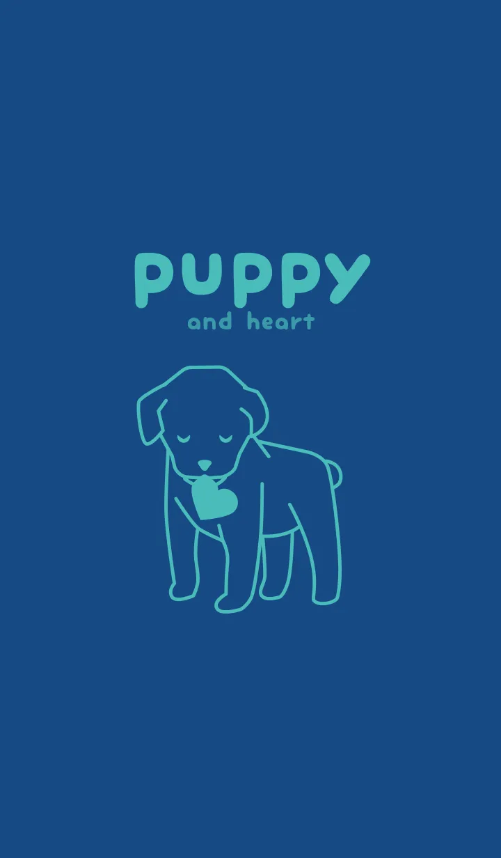 [LINE着せ替え] 子犬とハート konruriの画像1