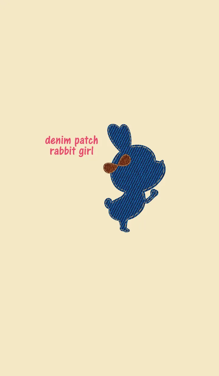 [LINE着せ替え] denim patch rabbit girl 5の画像1