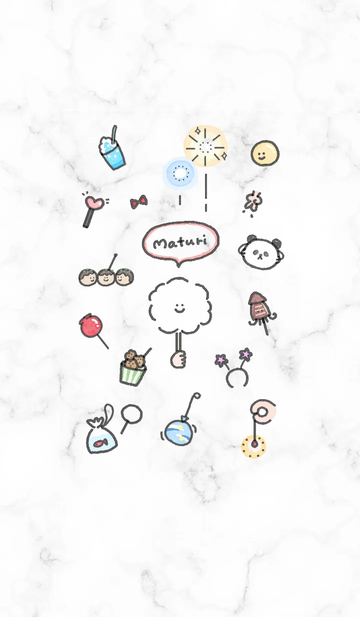 [LINE着せ替え] 夏祭りアイコン★ホワイト01_1の画像1