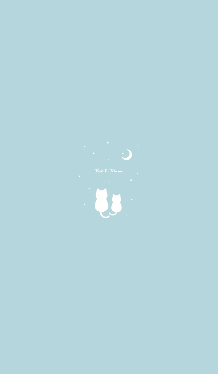 [LINE着せ替え] ネコと星空。黒と水色の画像1