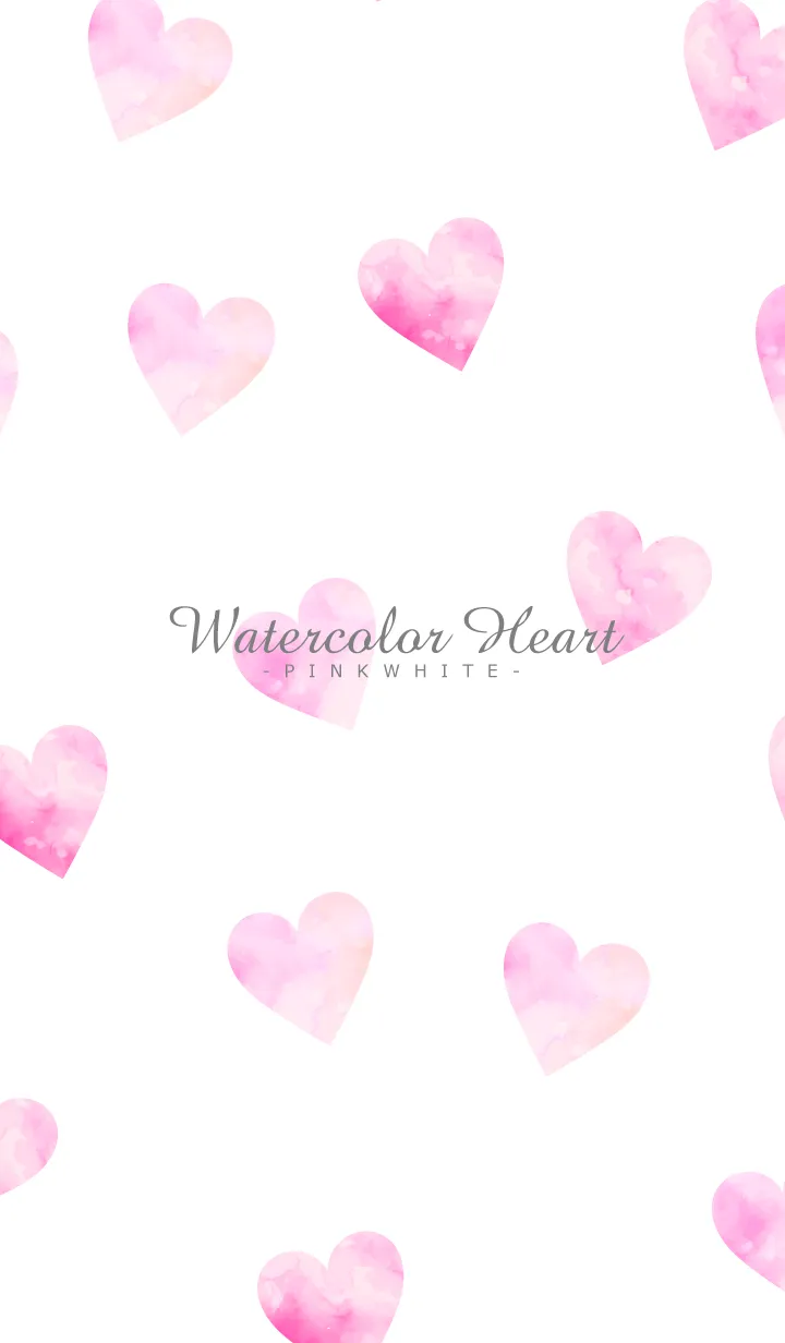 [LINE着せ替え] WatercolorHeart -PINKWHITE- 17の画像1