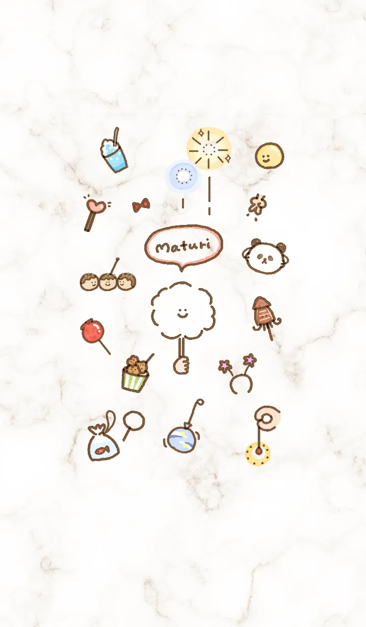 [LINE着せ替え] 夏祭りアイコン★ブラウン03_1の画像1