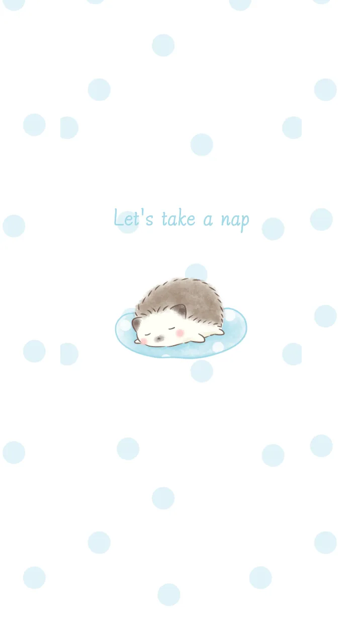 [LINE着せ替え] おひるねハリネズミ -ブルー- ドットの画像1