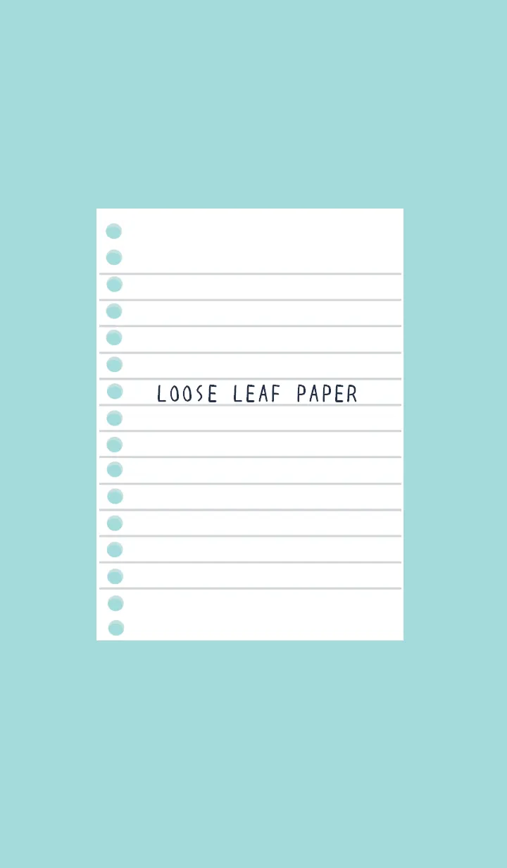 [LINE着せ替え] ルーズリーフの着せかえ/ミントグリーンの画像1