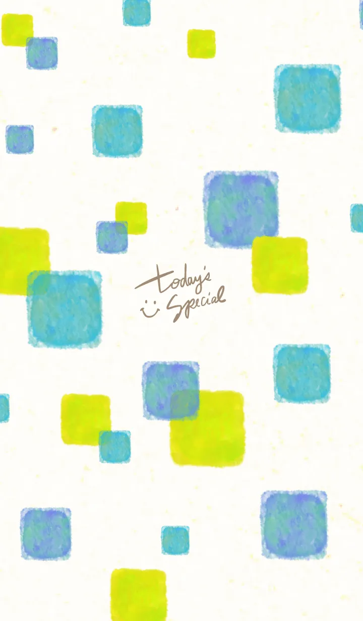 [LINE着せ替え] 水彩 四角 3色 9の画像1