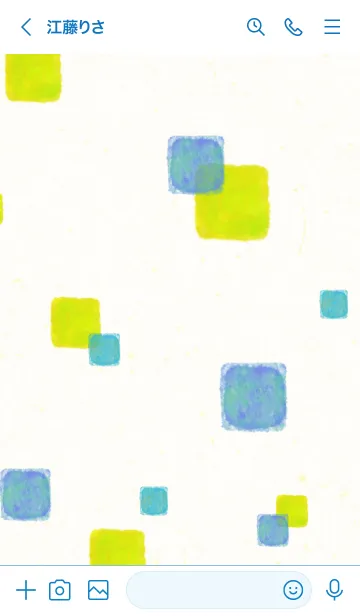 [LINE着せ替え] 水彩 四角 3色 9の画像3