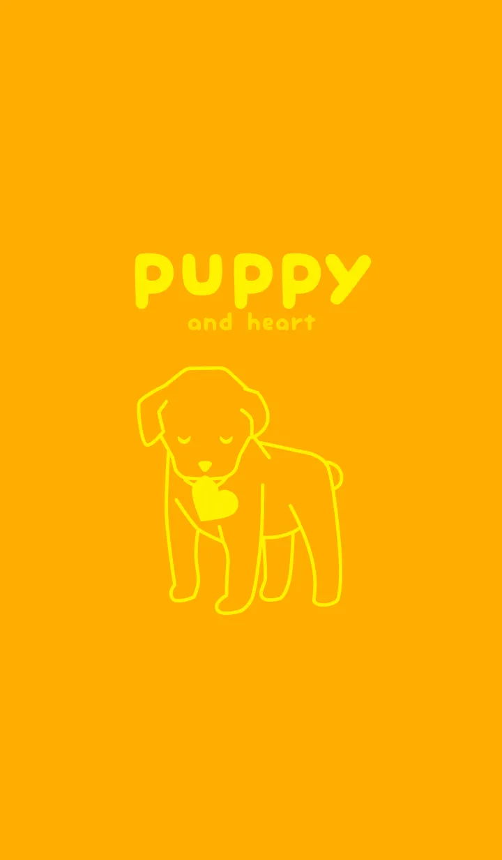 [LINE着せ替え] 子犬とハート Deep Sunflowerの画像1