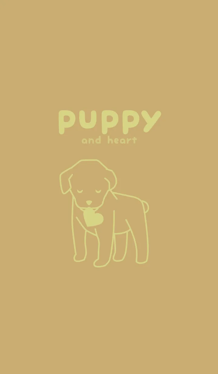 [LINE着せ替え] 子犬とハート Buffの画像1