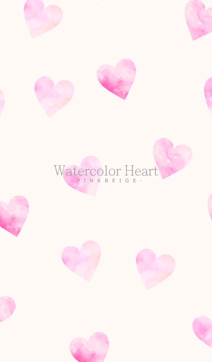 [LINE着せ替え] WatercolorHeart -PINKBEIGE- 17の画像1