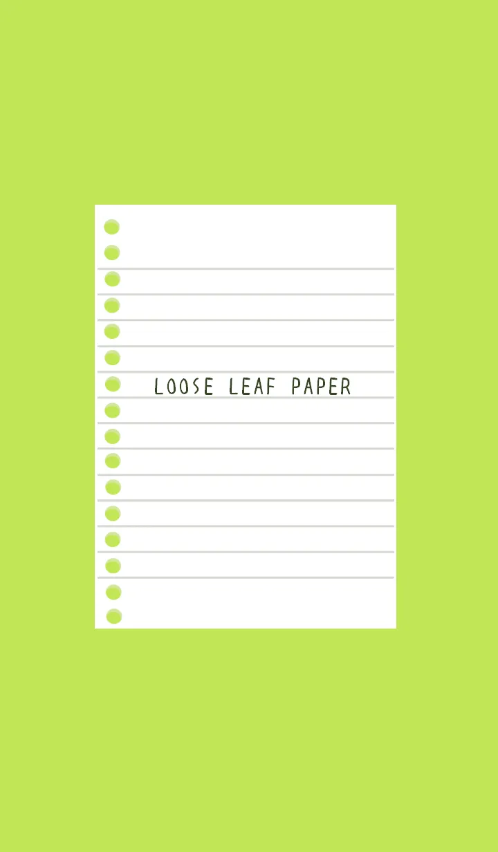 [LINE着せ替え] ルーズリーフの着せかえ/イエローグリーンの画像1