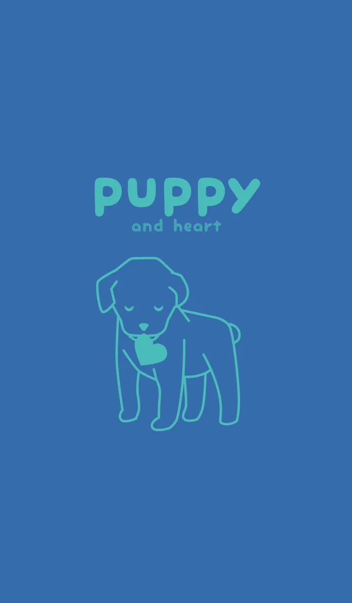 [LINE着せ替え] 子犬とハート Ultramarineの画像1