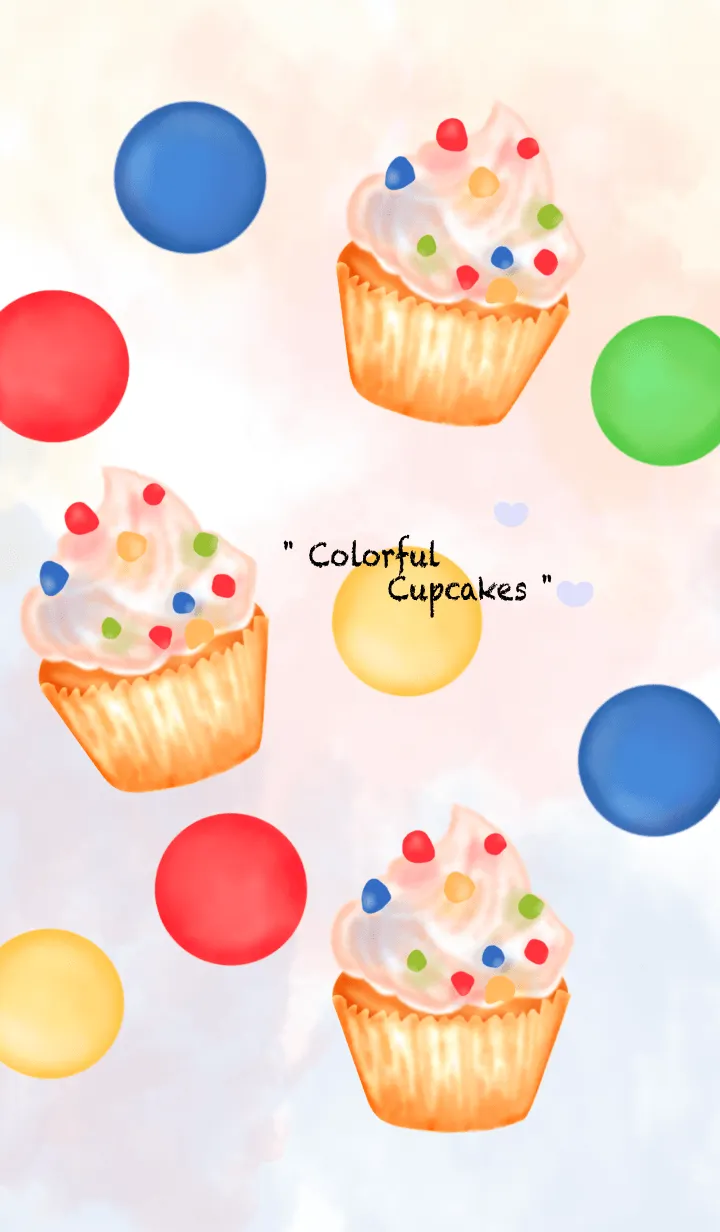 [LINE着せ替え] Sweet colorful cupcakes 15の画像1