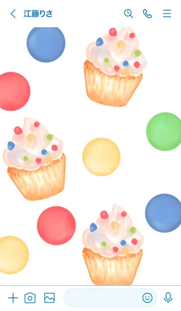 [LINE着せ替え] Sweet colorful cupcakes 15の画像3