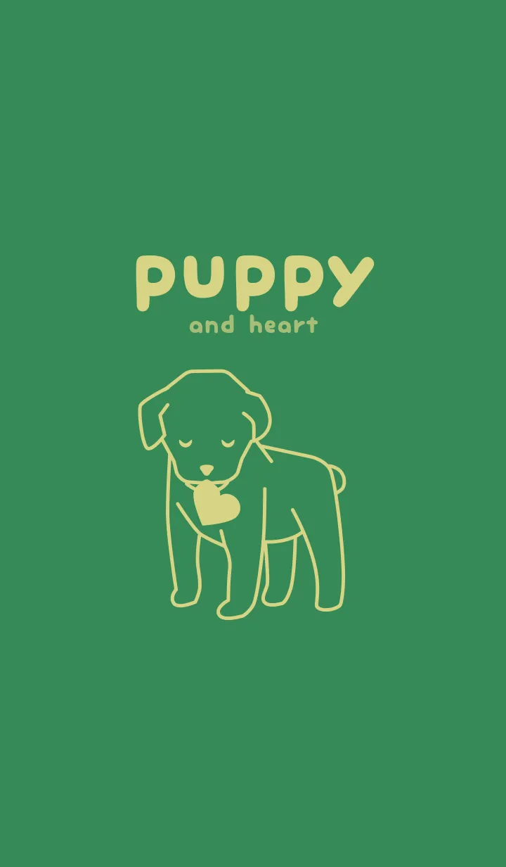 [LINE着せ替え] 子犬とハート bokusouiroの画像1