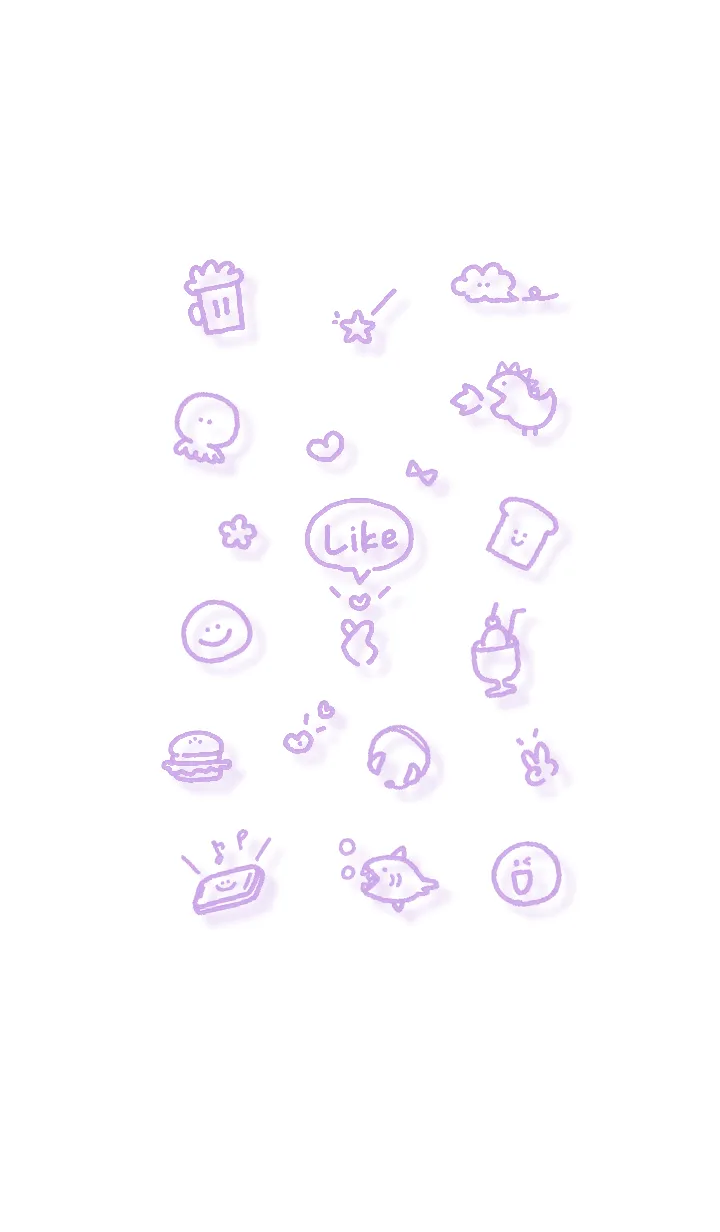 [LINE着せ替え] シンプルアイコン12♬パープル09_1の画像1