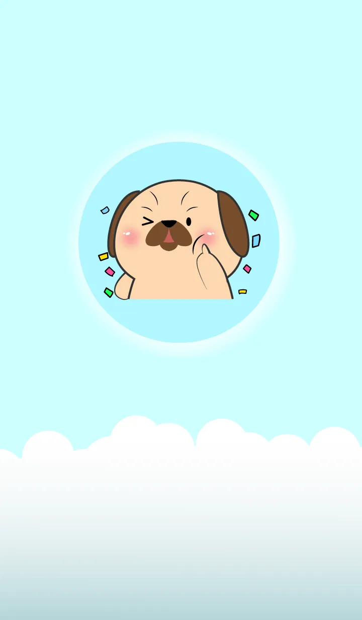 Simple So Lovely Pug Dog Theme (JP)の着せ替えメイン画像