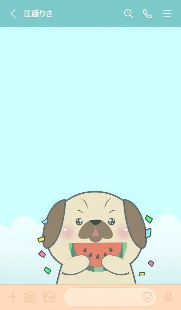 [LINE着せ替え] Simple So Lovely Pug Dog Theme (JP)の画像3