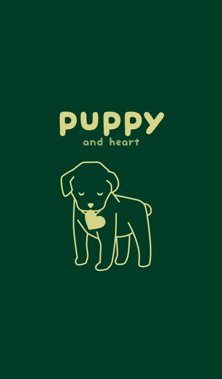 [LINE着せ替え] 子犬とハート rumiaiiroの画像1