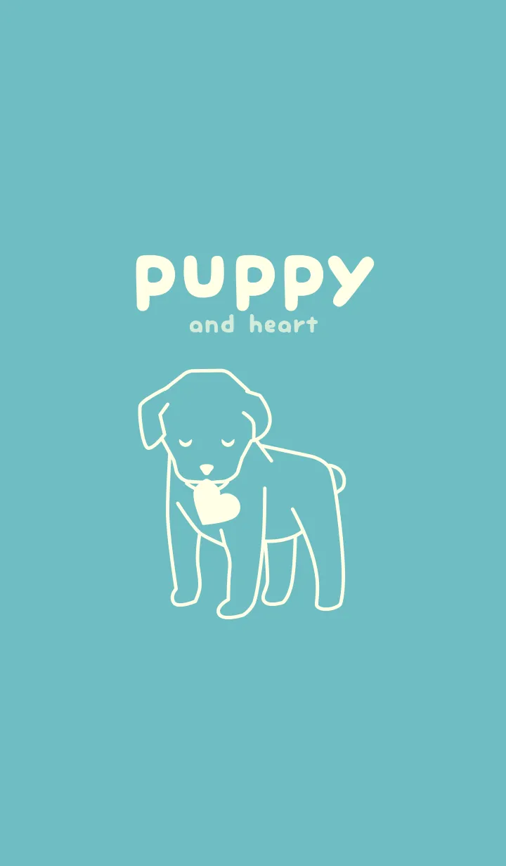 [LINE着せ替え] 子犬とハート usumizuiroの画像1