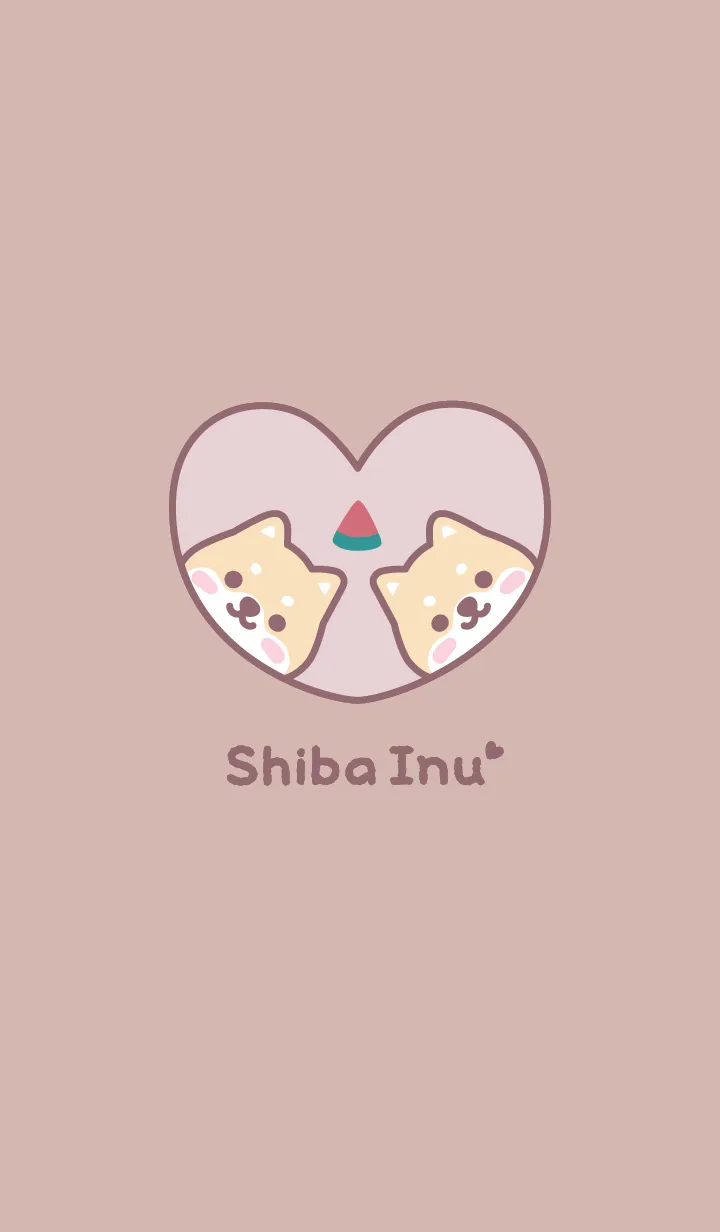 [LINE着せ替え] 柴犬すいか[くすみピンク]の画像1