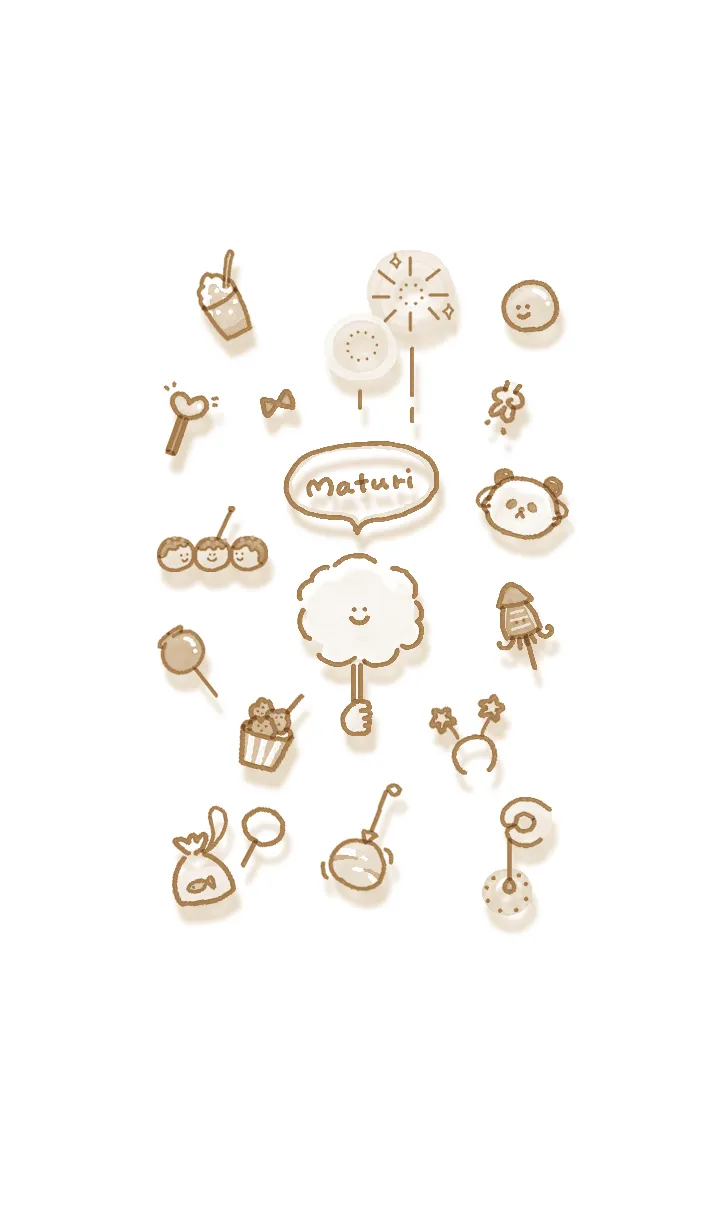 [LINE着せ替え] 夏祭りアイコン3★ブラウン03_1の画像1