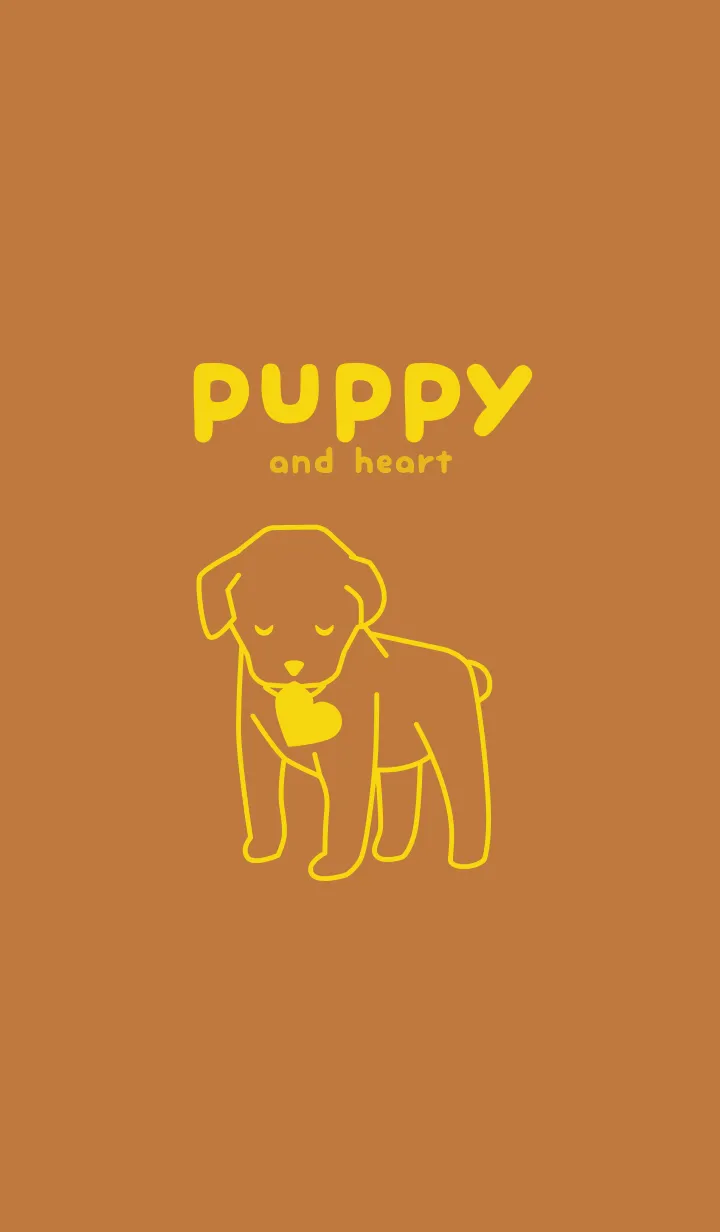 [LINE着せ替え] 子犬とハート Tanの画像1