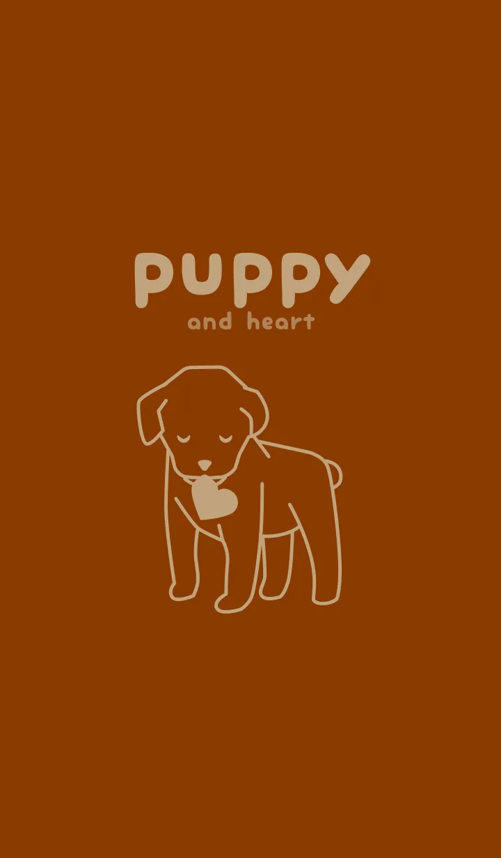 [LINE着せ替え] 子犬とハート kashokuの画像1