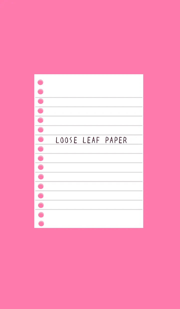 [LINE着せ替え] ルーズリーフ/ショッキングピンクの画像1