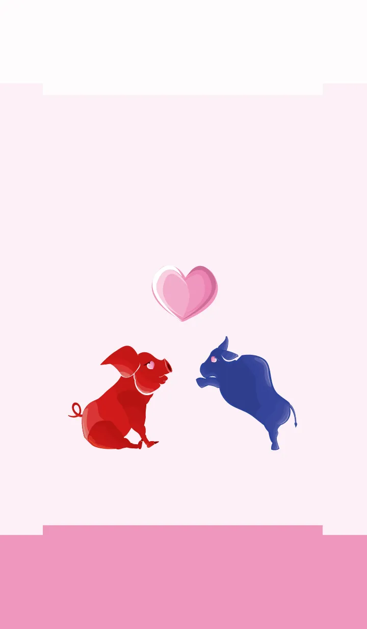 [LINE着せ替え] ekst Red（Pig）Love Blue（Cow）の画像1