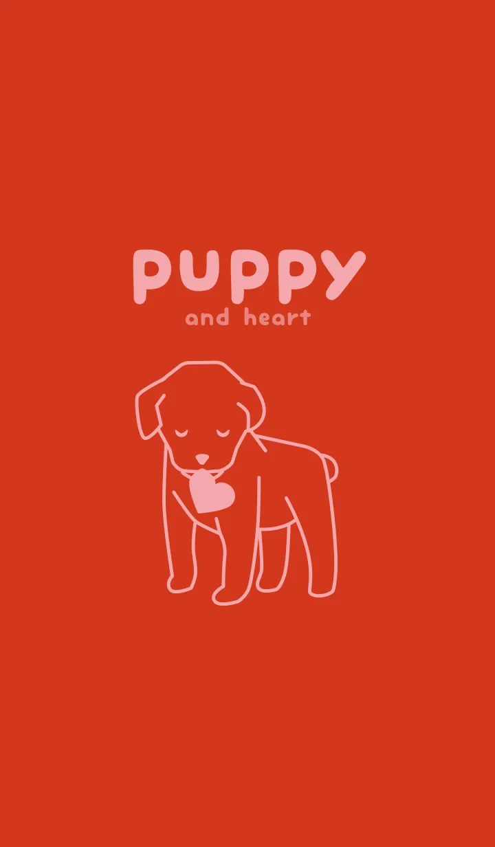 [LINE着せ替え] 子犬とハート hiiroの画像1