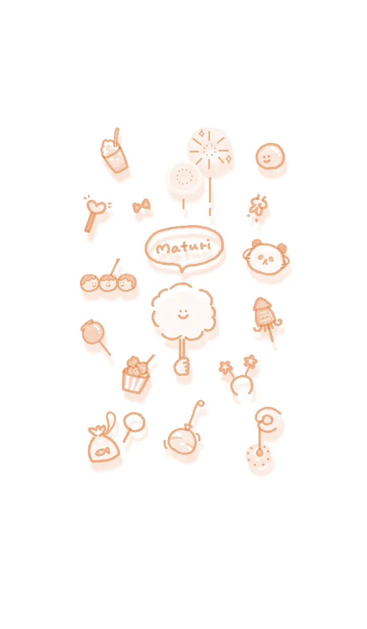 [LINE着せ替え] 夏祭りアイコン3★オレンジ06_1の画像1