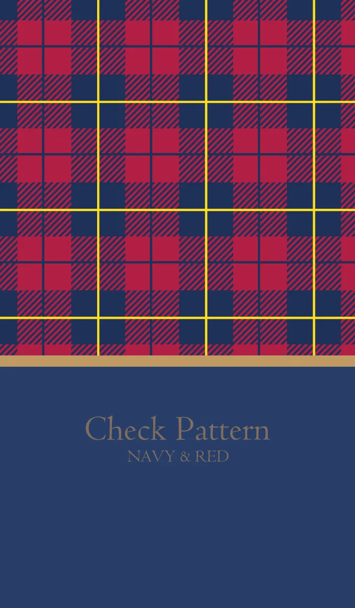 [LINE着せ替え] Check Pattern NAVY&RED 2の画像1