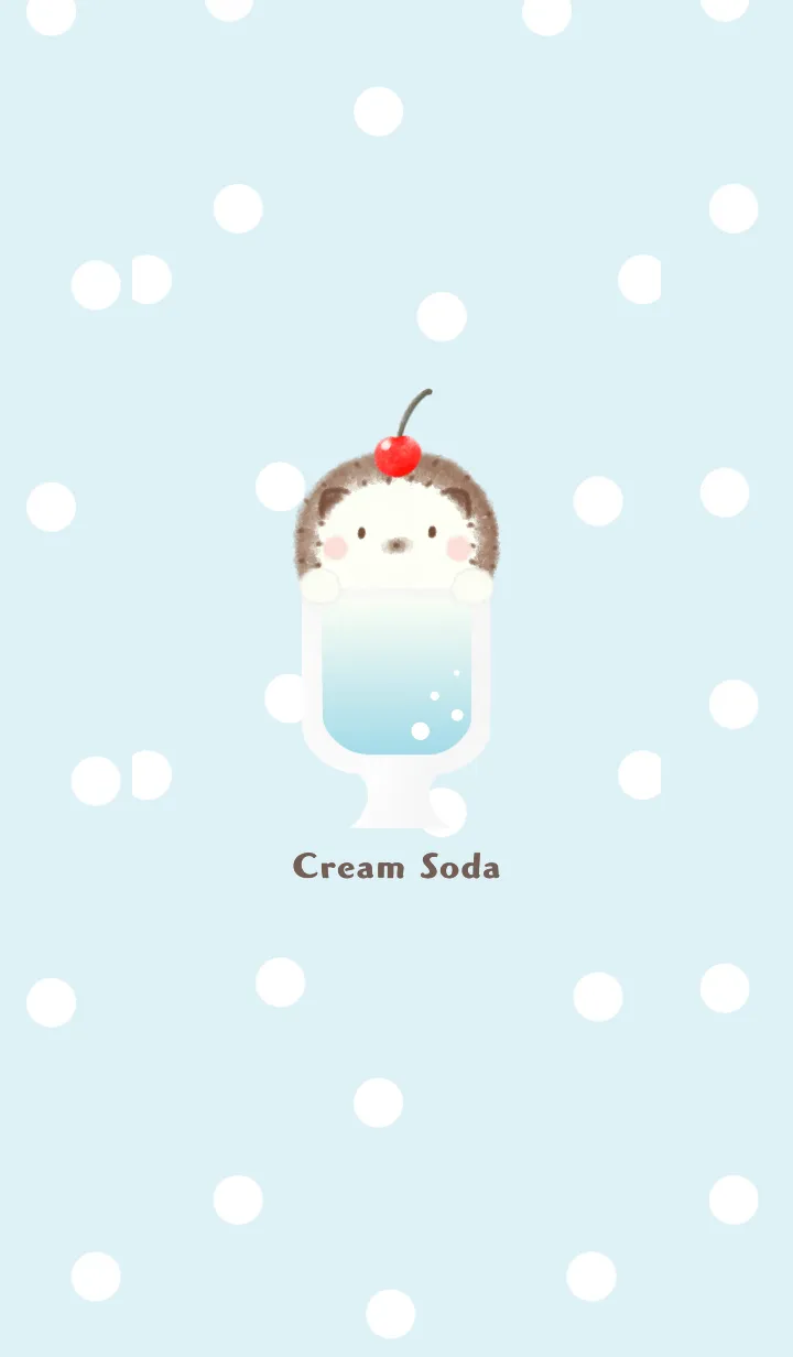 [LINE着せ替え] クリームソーダ-ハリネズミ- ソーダ ドットの画像1