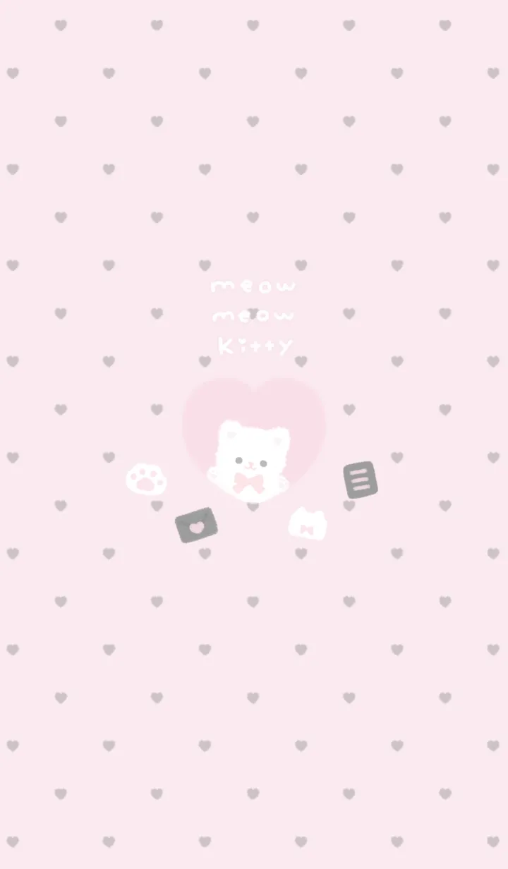 [LINE着せ替え] ふわふわこねこ ♡ ぶらっくぴんくの画像1