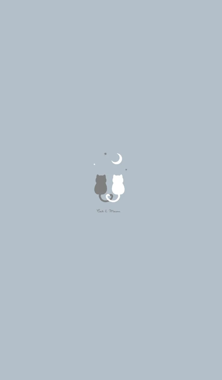 [LINE着せ替え] ネコと月。ブルーベージュの画像1