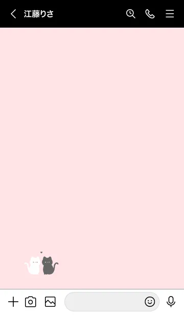 [LINE着せ替え] 白黒ねこさん。黒とピンクの画像3