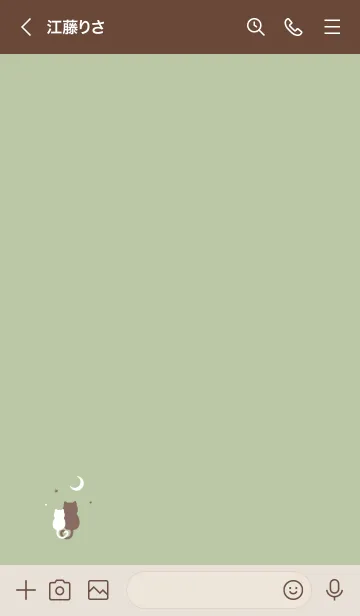 [LINE着せ替え] ネコと月. ピスタチオグリーンの画像3