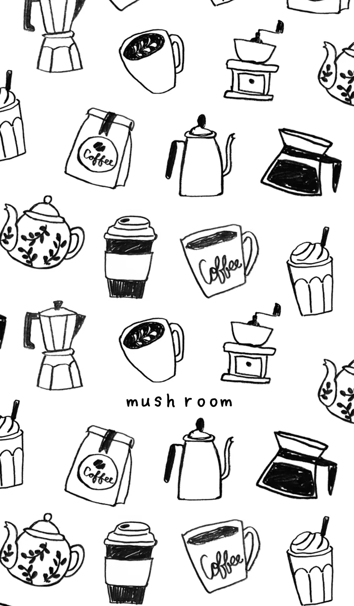 [LINE着せ替え] コーヒー（ホワイト） mushの画像1