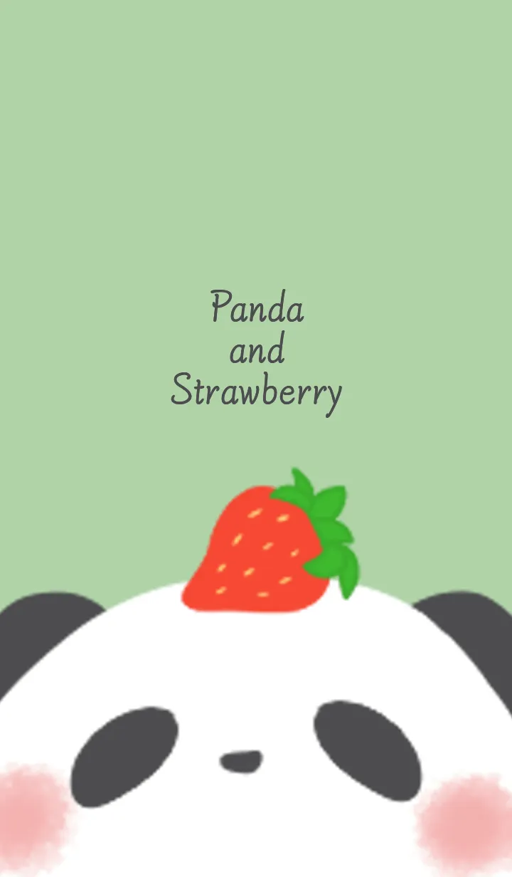 [LINE着せ替え] パンダといちご (グリーン)の画像1